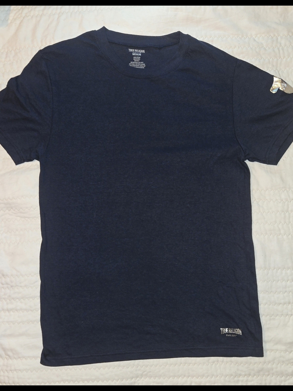 True Religion Men's Dark Navy Short Sleeve Crew Tee